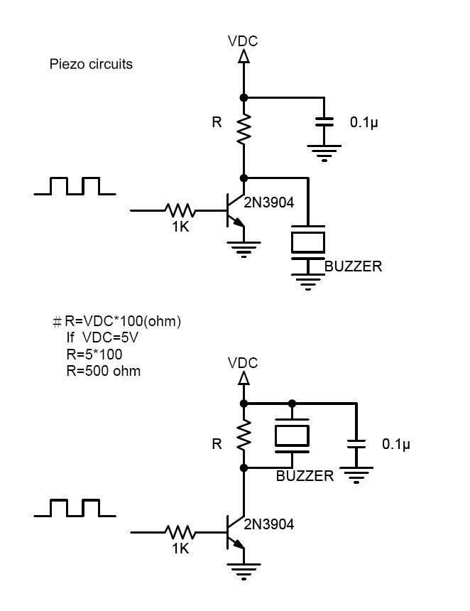 A Simple Circuit Diagram For A Piezo Buzzer